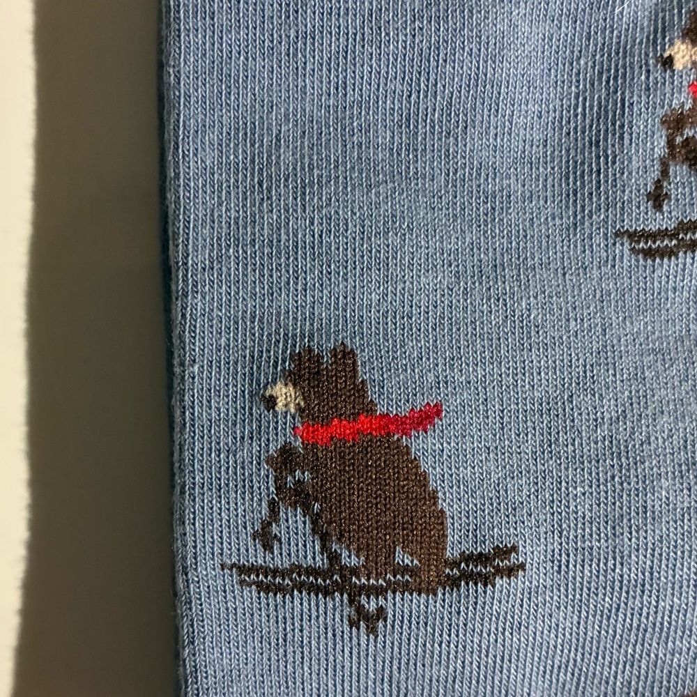 J. Crew Men's Socks (Skiing Dog Design) NEW - Picture 5 of 5
